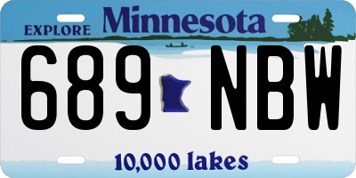 MN license plate 689NBW