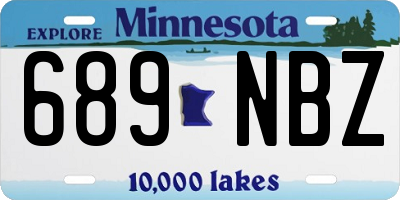 MN license plate 689NBZ