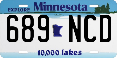 MN license plate 689NCD