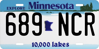 MN license plate 689NCR