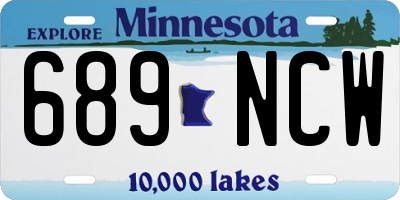 MN license plate 689NCW