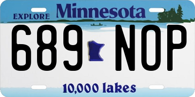 MN license plate 689NOP
