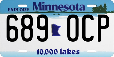MN license plate 689OCP