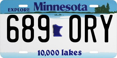 MN license plate 689ORY