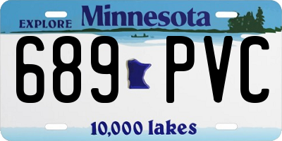 MN license plate 689PVC