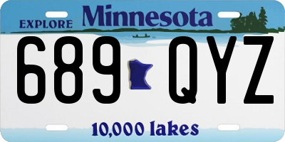 MN license plate 689QYZ