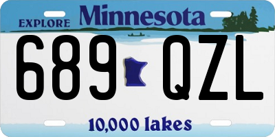 MN license plate 689QZL
