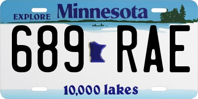 MN license plate 689RAE
