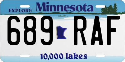 MN license plate 689RAF