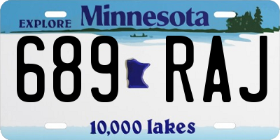 MN license plate 689RAJ