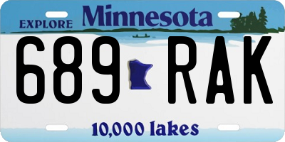 MN license plate 689RAK