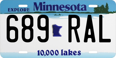 MN license plate 689RAL