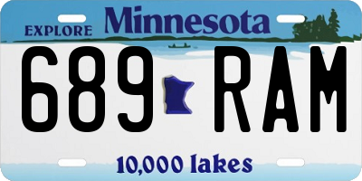 MN license plate 689RAM