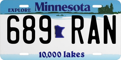 MN license plate 689RAN