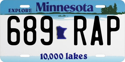 MN license plate 689RAP