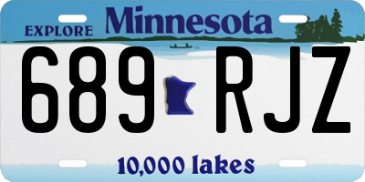 MN license plate 689RJZ