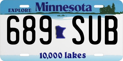 MN license plate 689SUB