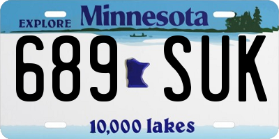 MN license plate 689SUK