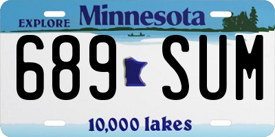 MN license plate 689SUM