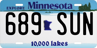 MN license plate 689SUN