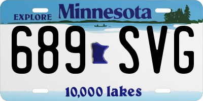 MN license plate 689SVG