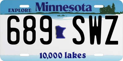 MN license plate 689SWZ