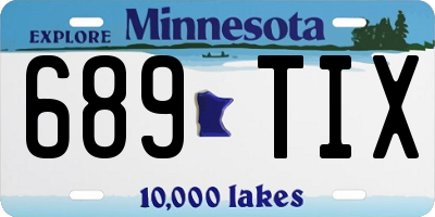 MN license plate 689TIX
