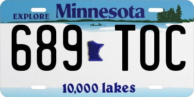 MN license plate 689TOC
