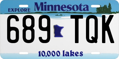 MN license plate 689TQK