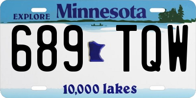 MN license plate 689TQW
