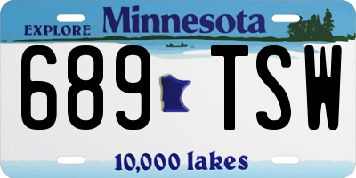 MN license plate 689TSW
