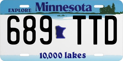 MN license plate 689TTD