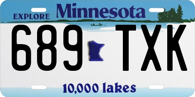 MN license plate 689TXK