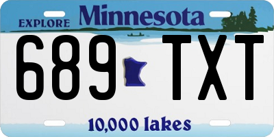 MN license plate 689TXT
