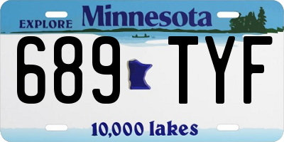 MN license plate 689TYF