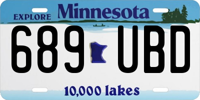 MN license plate 689UBD
