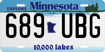 MN license plate 689UBG