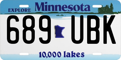 MN license plate 689UBK