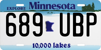 MN license plate 689UBP