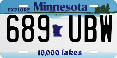 MN license plate 689UBW