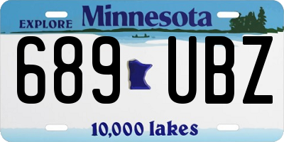 MN license plate 689UBZ
