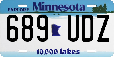 MN license plate 689UDZ