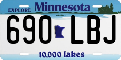 MN license plate 690LBJ