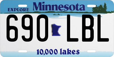 MN license plate 690LBL