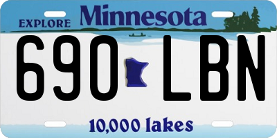 MN license plate 690LBN