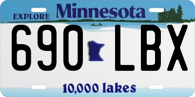 MN license plate 690LBX