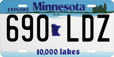 MN license plate 690LDZ