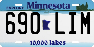 MN license plate 690LIM