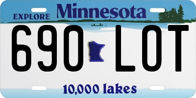 MN license plate 690LOT