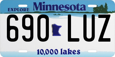 MN license plate 690LUZ